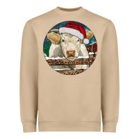 Mushroom Charolais Cow Christmas Heavyweight Sweatshirt - RanaPortraitStore