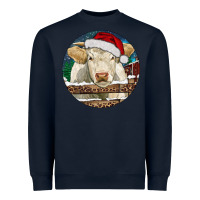 Navy Charolais Cow Christmas Heavyweight Sweatshirt - RanaPortraitStore