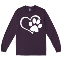Plum dog dad mom puppy shirt love dogs paw print heart women men  shirt Long Sleeve Tee - artisFamous