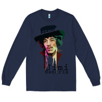 Navy jimi hendrix Long Sleeve Tee - artisFamous