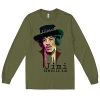 Army Green jimi hendrix Long Sleeve Tee - artisFamous