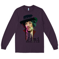 Plum jimi hendrix Long Sleeve Tee - artisFamous