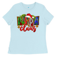 Baby Blue Christmas papa claus Ladies Tee - FaDigitalArtStudio