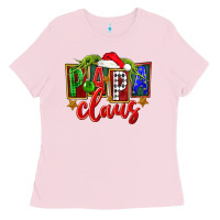 Bubblegum Pink Christmas papa claus Ladies Tee - FaDigitalArtStudio
