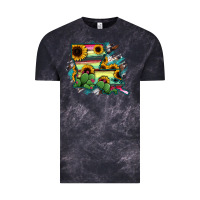 Cloud Black Louisiana Map Sunflower Cactus Serape Vintage Tee - RanaPortraitStore