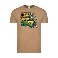 Vintage Coffee Louisiana Map Sunflower Cactus Serape Vintage Tee - RanaPortraitStore