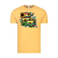 Vintage Mustard Louisiana Map Sunflower Cactus Serape Vintage Tee - RanaPortraitStore