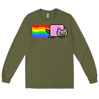 Army Green Nyan Cat Long Sleeve Tee - artisFamous
