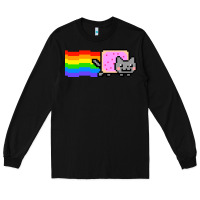 Black Nyan Cat Long Sleeve Tee - artisFamous