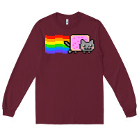 Burgundy Nyan Cat Long Sleeve Tee - artisFamous