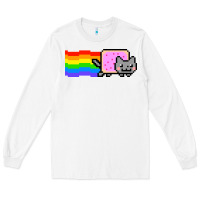 White Nyan Cat Long Sleeve Tee - artisFamous
