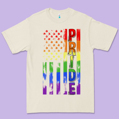 Lgbtq Pride American Flag Premium Tee Designed By Fadigitalartstudio