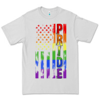 Dove Grey lgbtq pride american flag Premium Tee - FaDigitalArtStudio