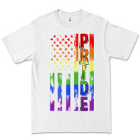 White lgbtq pride american flag Premium Tee - FaDigitalArtStudio