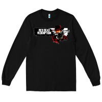 Black Red Dead Redemption 2 Red Moon Cowboy Long Sleeve Tee - artisFamous