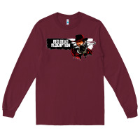 Burgundy Red Dead Redemption 2 Red Moon Cowboy Long Sleeve Tee - artisFamous