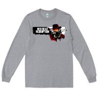 Heather Grey Red Dead Redemption 2 Red Moon Cowboy Long Sleeve Tee - artisFamous
