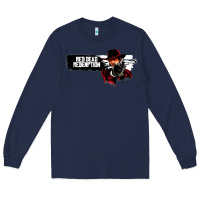 Navy Red Dead Redemption 2 Red Moon Cowboy Long Sleeve Tee - artisFamous