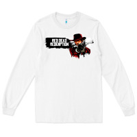 White Red Dead Redemption 2 Red Moon Cowboy Long Sleeve Tee - artisFamous