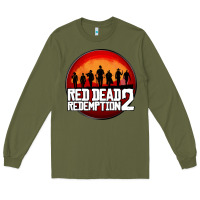 Army Green Red Dead Redemption 2 Red Moon Cowboy Long Sleeve Tee - artisFamous
