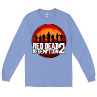 Colony Blue Red Dead Redemption 2 Red Moon Cowboy Long Sleeve Tee - artisFamous
