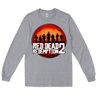 Heather Grey Red Dead Redemption 2 Red Moon Cowboy Long Sleeve Tee - artisFamous