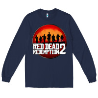 Navy Red Dead Redemption 2 Red Moon Cowboy Long Sleeve Tee - artisFamous