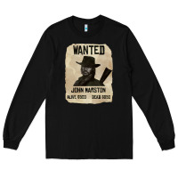Black Red Dead Redemption 2 Red Moon Cowboy wanted john marston Long Sleeve Tee - artisFamous