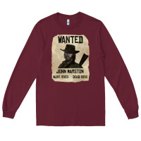 Burgundy Red Dead Redemption 2 Red Moon Cowboy wanted john marston Long Sleeve Tee - artisFamous