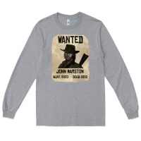 Heather Grey Red Dead Redemption 2 Red Moon Cowboy wanted john marston Long Sleeve Tee - artisFamous