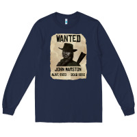 Navy Red Dead Redemption 2 Red Moon Cowboy wanted john marston Long Sleeve Tee - artisFamous