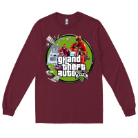 Burgundy Grand Theft Auto Long Sleeve Tee - artisFamous