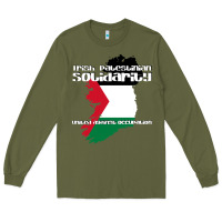Army Green irish palestinian solidarity Long Sleeve Tee - artisFamous