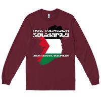 Burgundy irish palestinian solidarity Long Sleeve Tee - artisFamous