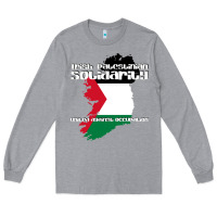 Heather Grey irish palestinian solidarity Long Sleeve Tee - artisFamous