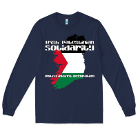 Navy irish palestinian solidarity Long Sleeve Tee - artisFamous