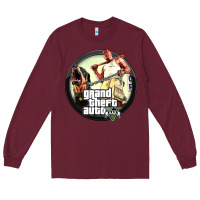 Burgundy Grand Theft Auto Long Sleeve Tee - artisFamous