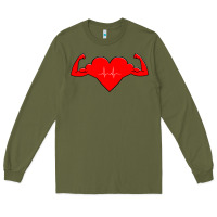 Army Green Healthy Heart Long Sleeve Tee - artisFamous