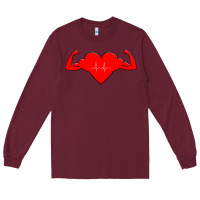Burgundy Healthy Heart Long Sleeve Tee - artisFamous