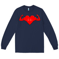 Navy Healthy Heart Long Sleeve Tee - artisFamous
