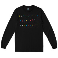 Black Stranger Lights Alphabet Long Sleeve Tee - artisFamous