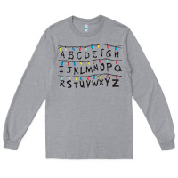Heather Grey Stranger Lights Alphabet Long Sleeve Tee - artisFamous