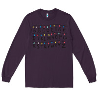 Plum Stranger Lights Alphabet Long Sleeve Tee - artisFamous