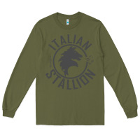 Army Green Italian Stallion Long Sleeve Tee - artisFamous