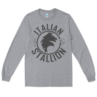 Heather Grey Italian Stallion Long Sleeve Tee - artisFamous