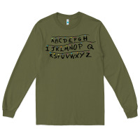 Army Green stranger alphabets funny Long Sleeve Tee - artisFamous