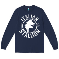 Navy Italian Stallion Long Sleeve Tee - artisFamous