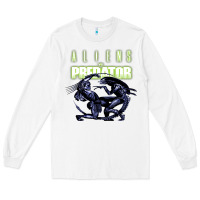 White Predator Alien Long Sleeve Tee - artisFamous