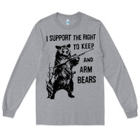 Heather Grey bear arms 2nd amendment funny hunting Long Sleeve Tee - artisFamous
