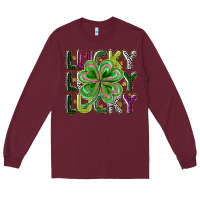 Burgundy Lucky Long Sleeve Tee - CowhideDigitalArt